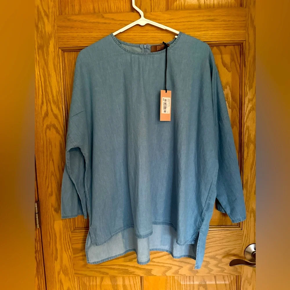 Denim Box Blouse - Picture 1 of 4